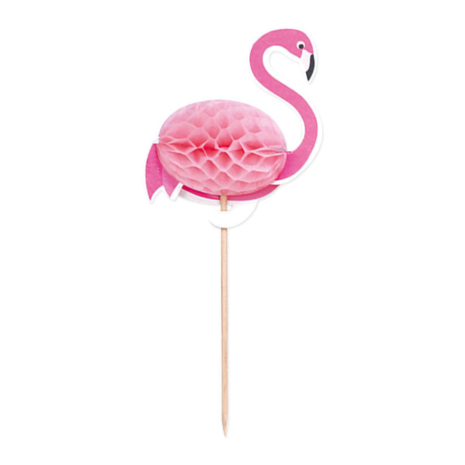 Globos Cocktailspieße Flamingo 10x6cm Aloha - 10 Stk.
