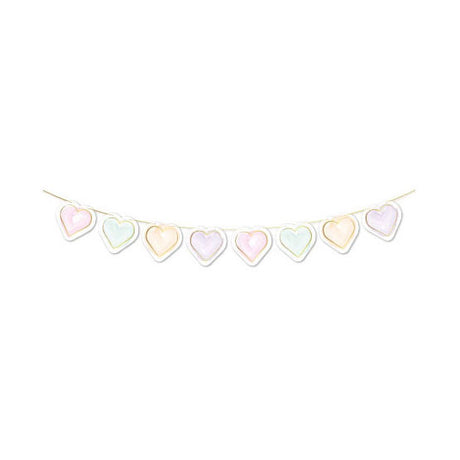 Globos Papiergirlande Aquarelle Herzen - 2m