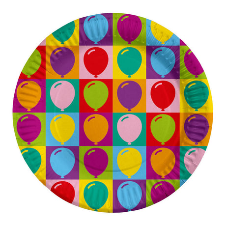 Globos Pappteller 23cm Pop Party - 8 Stk.