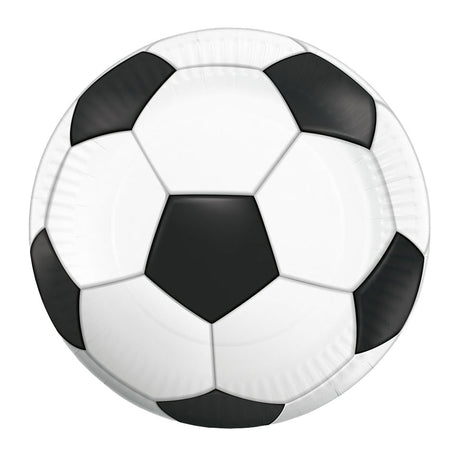 Globos Pappteller 23cm Fußball - 8 Stk.