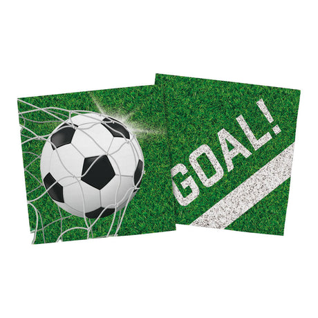 Globos Fußballservietten 20 Stück 33x33 cm | 4 Stück
