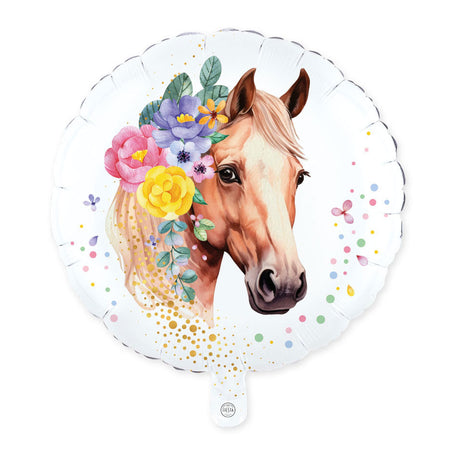 Globos Folienballon 18 Zoll rund Pferde