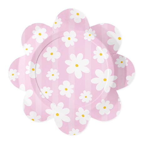 Globos Pappteller 23cm Gänseblümchen - 8 Stk.