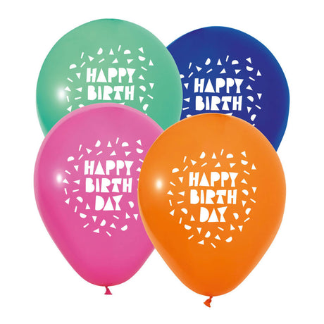 Globos Luftballons 12 Zoll Happy Birthday - 8 Stk.