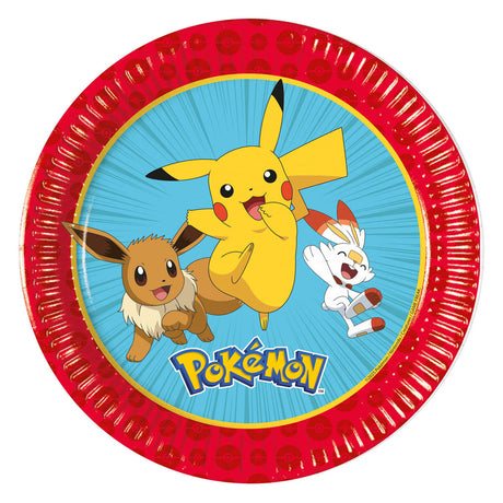 Globos Pappteller 20cm Next Generation Pokemon - 8 Stk.