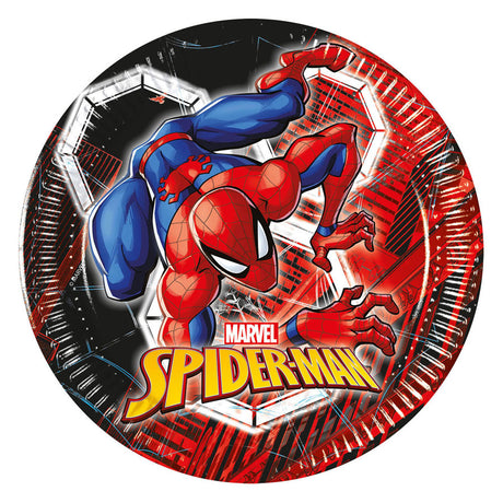 Globos Pappteller 20cm Spiderman World of Web - 8 Stk.