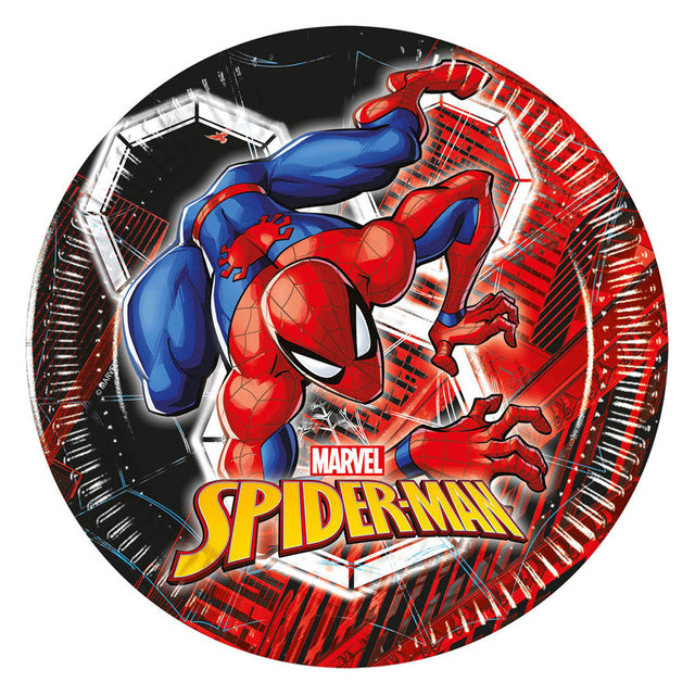 Globos Pappteller 20cm Spiderman World of Web - 8 Stk.