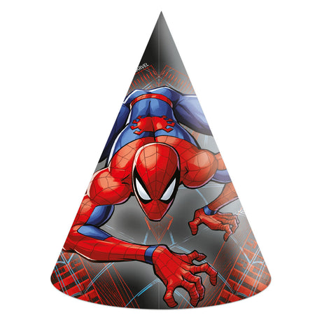 Globos Papierhüte Spiderman World of Web - 6 Stk.