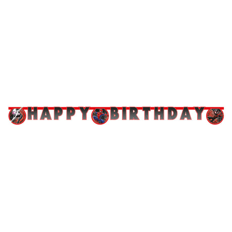 Globos Buchstabengirlande Happy Birthday Spiderman World of Web