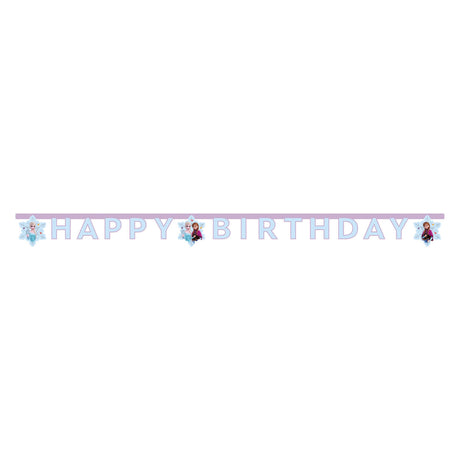 Globos Buchstabengirlande „Happy Birthday Frozen Idyllisches Wunder“.