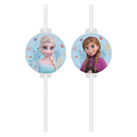 Globos Papierstrohhalme Frozen Idyllisches Wunder - 4 Stk.