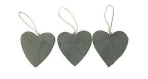 Heart wood 10x10cm 10pc green