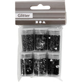 Creativ Company Glitzer und Pailletten, schwarz, 6x5 gr 1 Box
