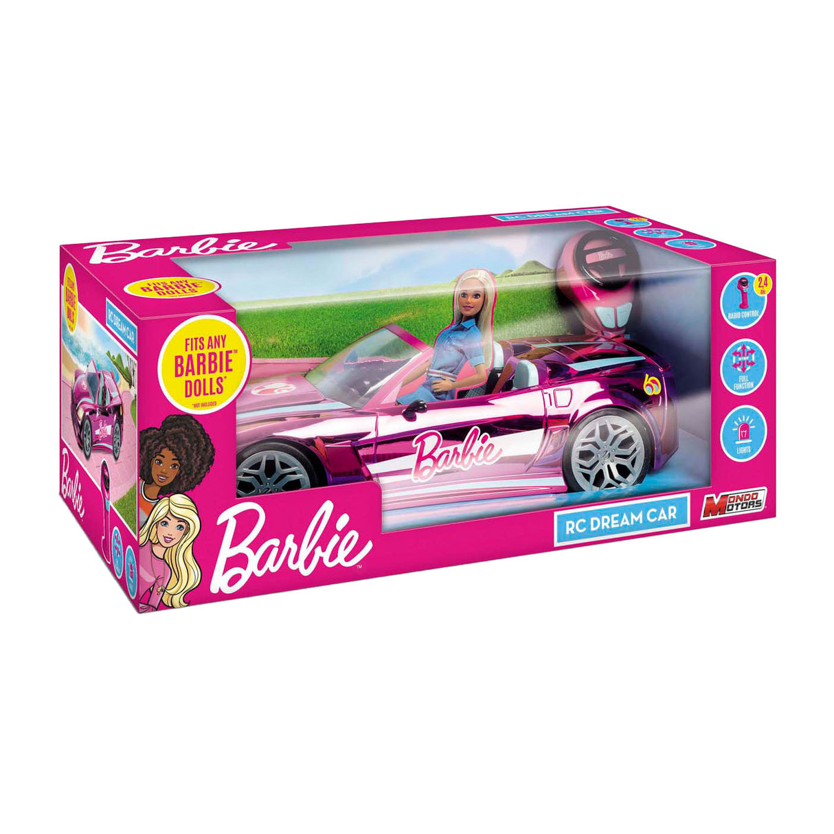 Mattel Barbie Mondo Motors ferngesteuertes Auto – verchromtes Rosa