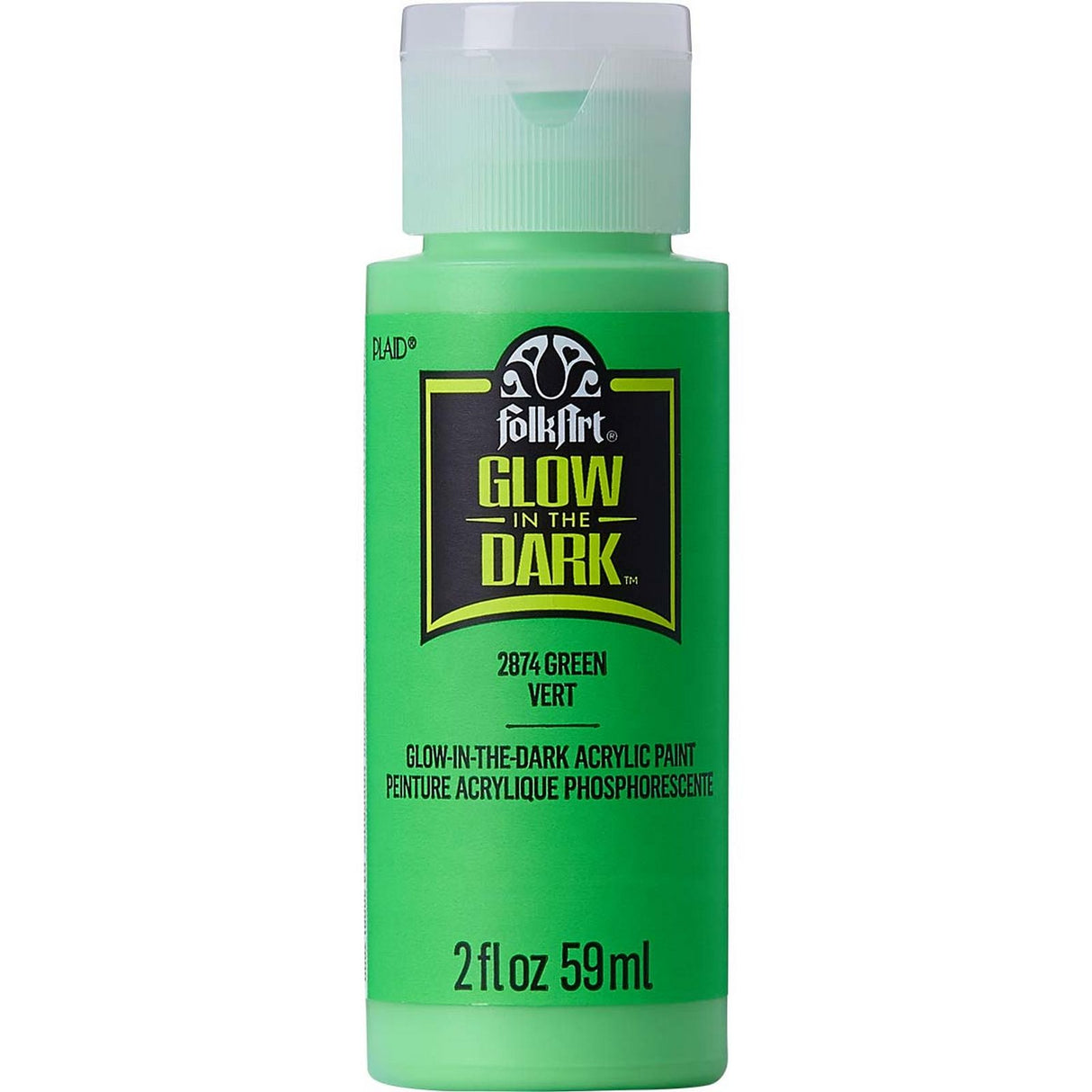 Folkart • im Dunkeln leuchtende Acrylfarbe grün 59 ml