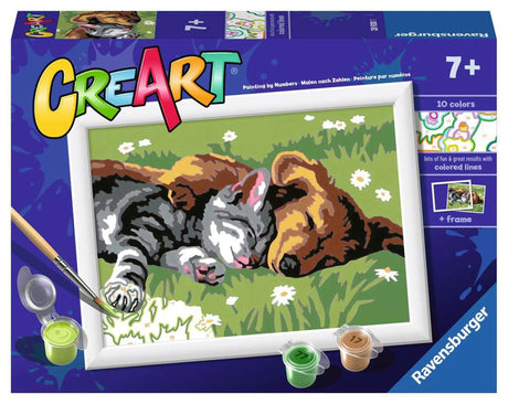 Ravensburger Kreart Gemälde bei Nummer - Schlafkatzen und Hunde