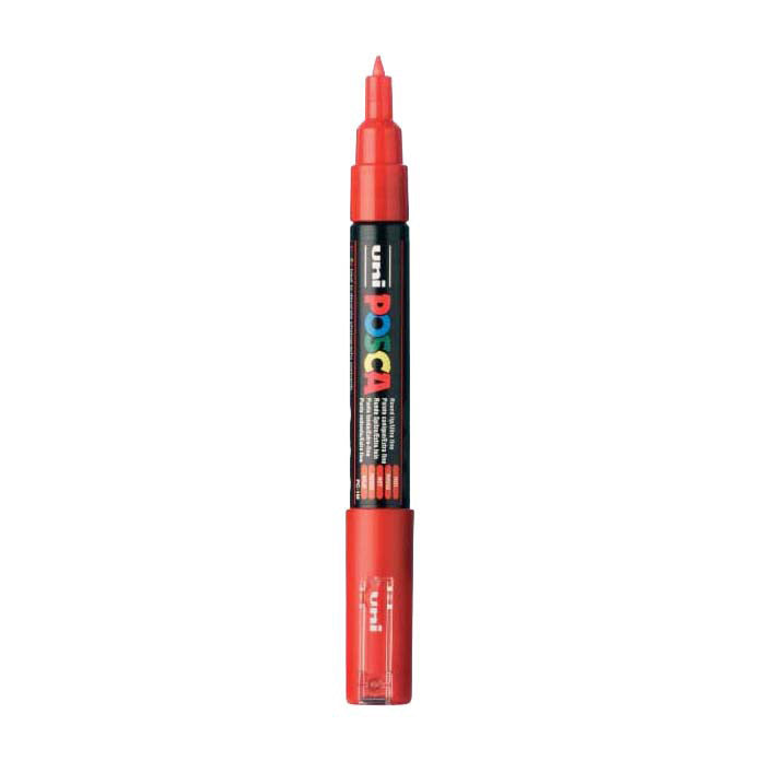 Uni-Posca Posca-Marker, Größe PC-1m, Strichstärke 0,7 mm, extrafein, rot, 1 Stück