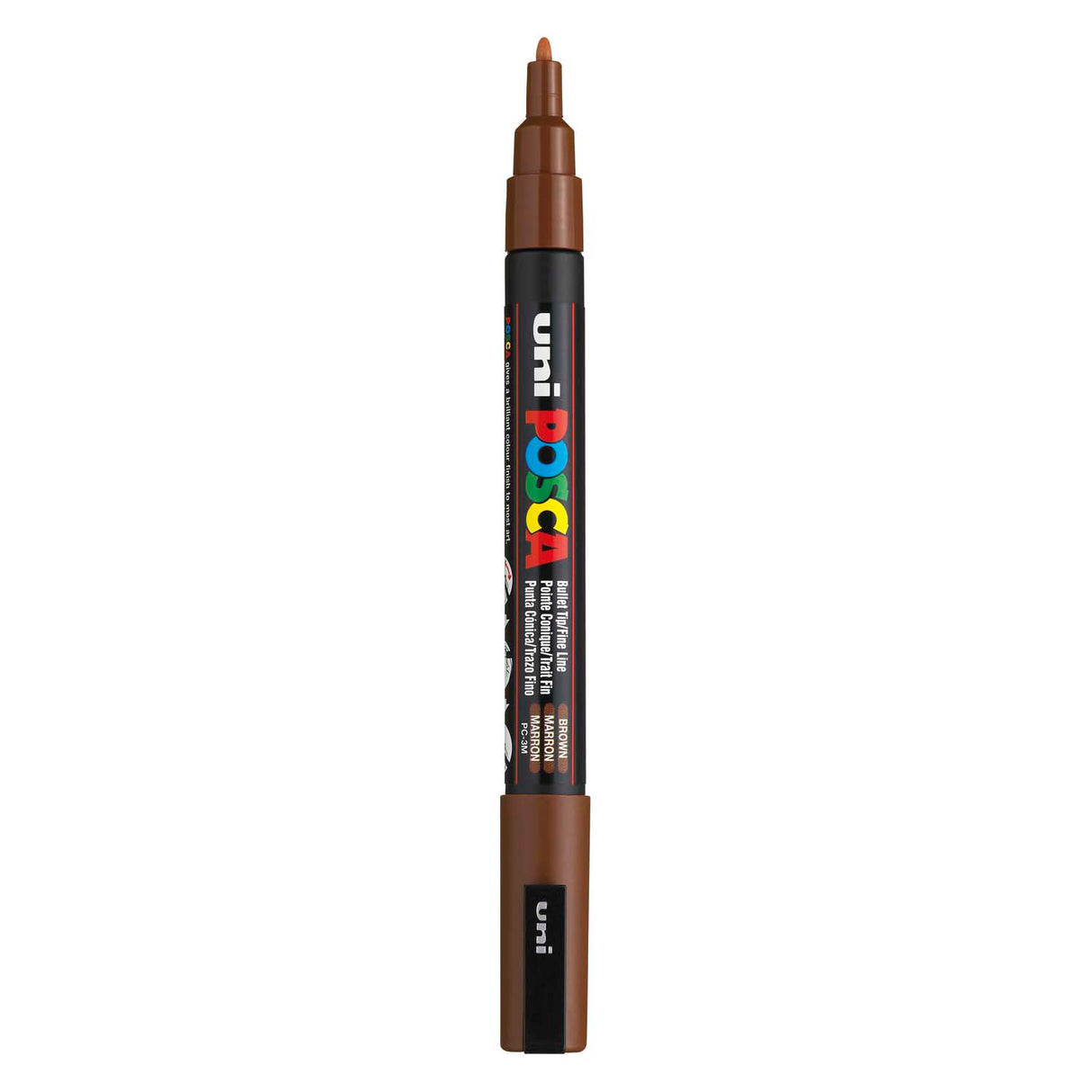 Uni-Posca Posca-Marker, Größe PC-3m, Strichbreite 0,9–1,3 mm, fein, braun, 1 Stück