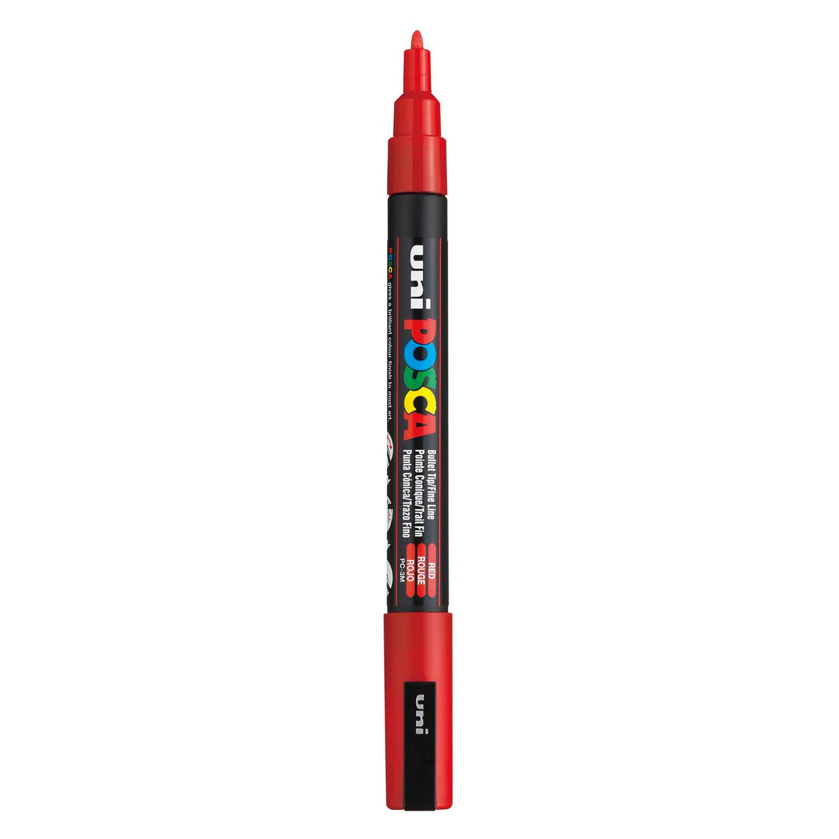 Uni-Posca Posca-Marker, Größe PC-3m, Strichbreite 0,9–1,3 mm, fein, rot, 1 Stück