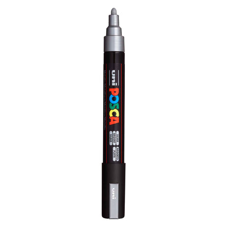 Uni-Posca Posca-Marker, Größe PC-5m, Strichstärke 2,5 mm, mittel, silber, 1 Stück