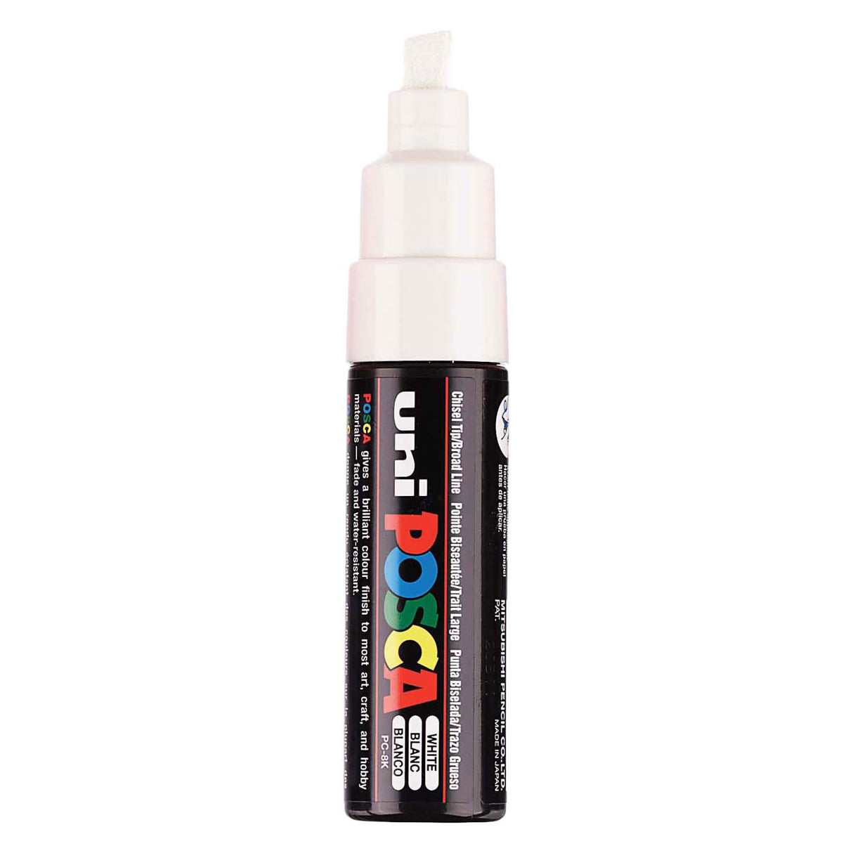 Uni-Posca Posca-Marker, Größe PC-8k, Strichstärke 8 mm, breit, weiß, 1 Stück