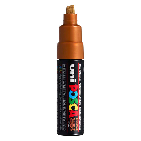 Uni Posca Farbmarker 8 Karat Bronze – Meißelspitze 8 mm