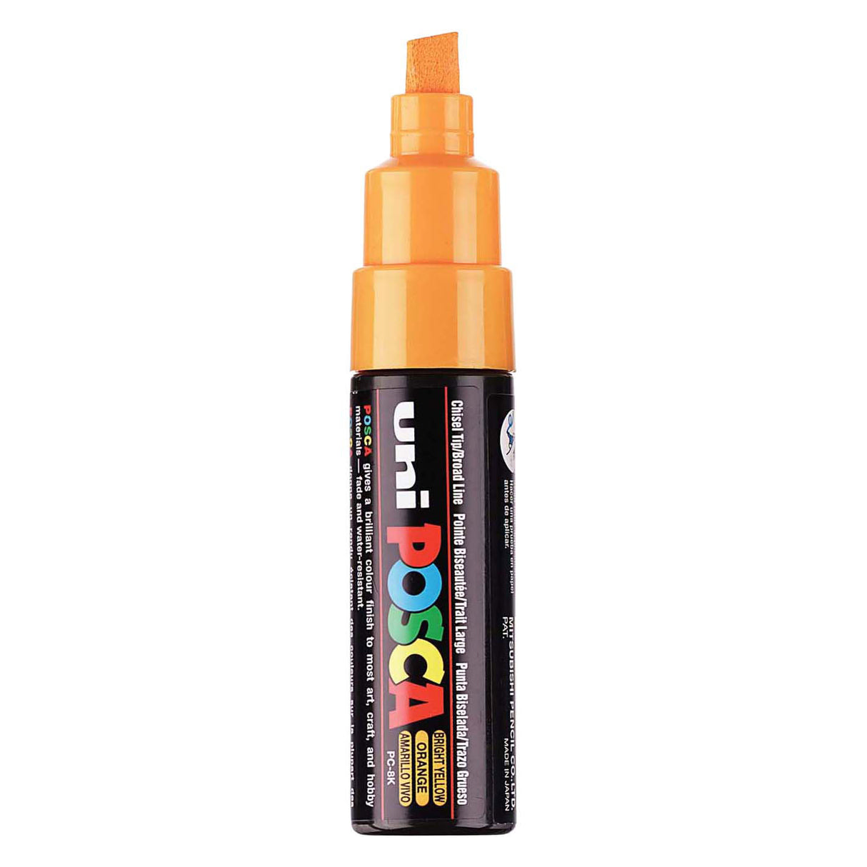 Uni-Posca Posca-Marker, Größe PC-8k, Strichstärke 8 mm, breit, leuchtend gelb, 1 Stück