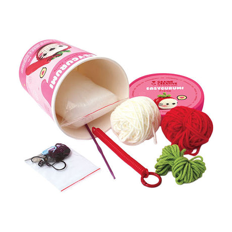 Graine Creative Graine Easygurumi Häkelset Erdbeere – inkl. Anleitung Nadel und Garn