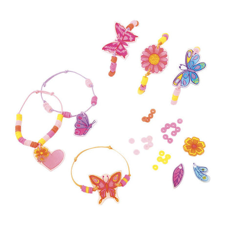 Graine kreatives Graine-Schrumpffolien-Set mit Armbändern, Schmetterlingen und Blumen