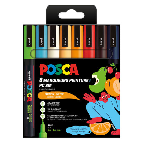 Uni Posca Marker pc3m Set fruchtige Farben - 8 Stk.