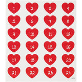 Creativ Company Stickers Heart mit Zahl, 1 Blatt