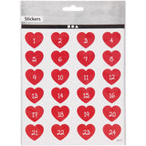 Creativ Company Stickers Heart mit Zahl, 1 Blatt