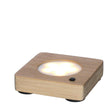 Ideas 4 seasons houten onderzetter met led met usb-c oplaadbaar 9x9 cm