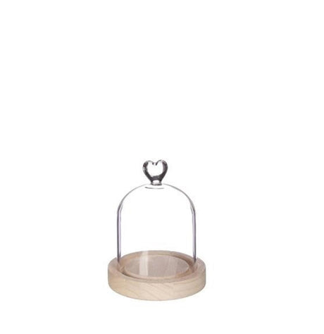 Ideas 4 Seasons Glockenglas Herz mit Holzsockel ã˜10xh13cm
