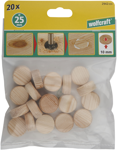 Kegelplatten von Wolfcraft | ø25mm | 20 Stück - 2942000