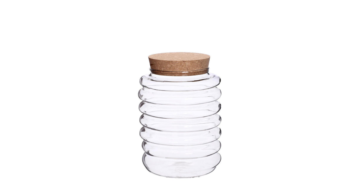 Terrarium rib glass ø11 h.14cm w.cork