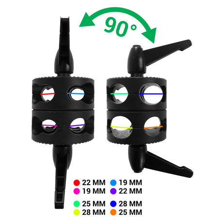 Falcon Eyes Double Rohr Clamp EC-28 für 19 22 25 28 mm Röhrchen