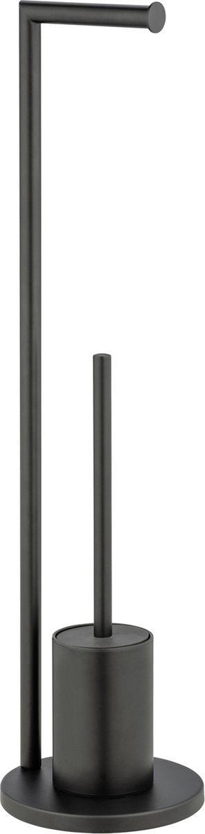 Wenko Toilettenbutler Ferla mattschwarz – Toilettenbürste mit Halter, Toilettenpapierhalter freistehend