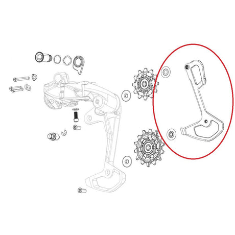 Sram Derad Red Axs E1 Xplr Käfig Schwarz