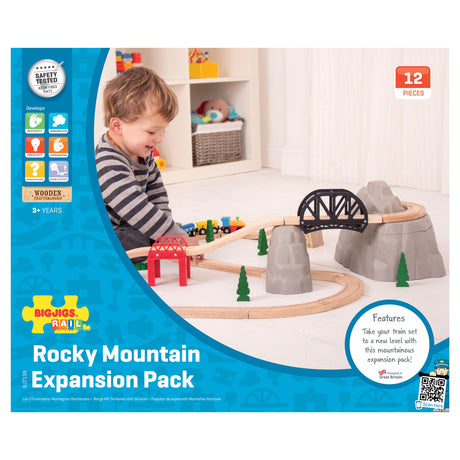 Bigjigs Wooden Rails - Rocky Mountain Expansion Set, 12dlg.