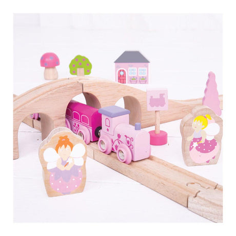 Bigjigs Holzzug Set - Pink, 40dlg.