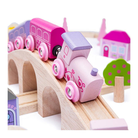Bigjigs Holzeisenbahn-Set City – Rosa