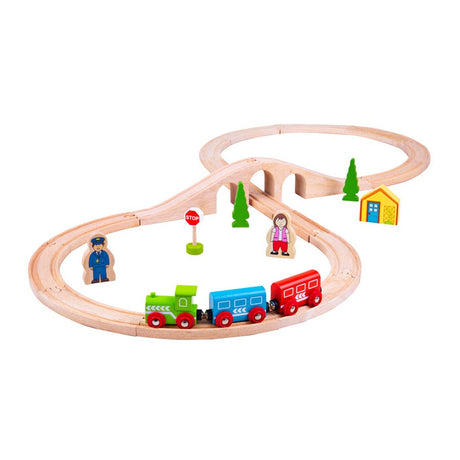 Bigjigs hölzernes Eisenbahngleis – 8-förmig – 26-teilig