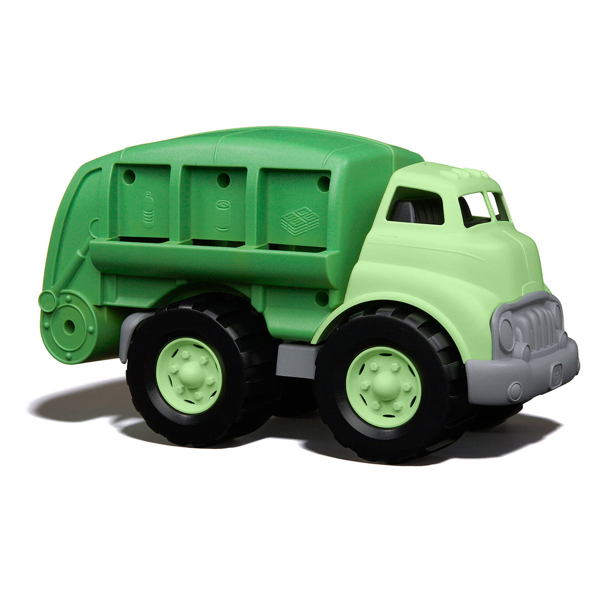 Grüner Spielzeug-Müllwagen