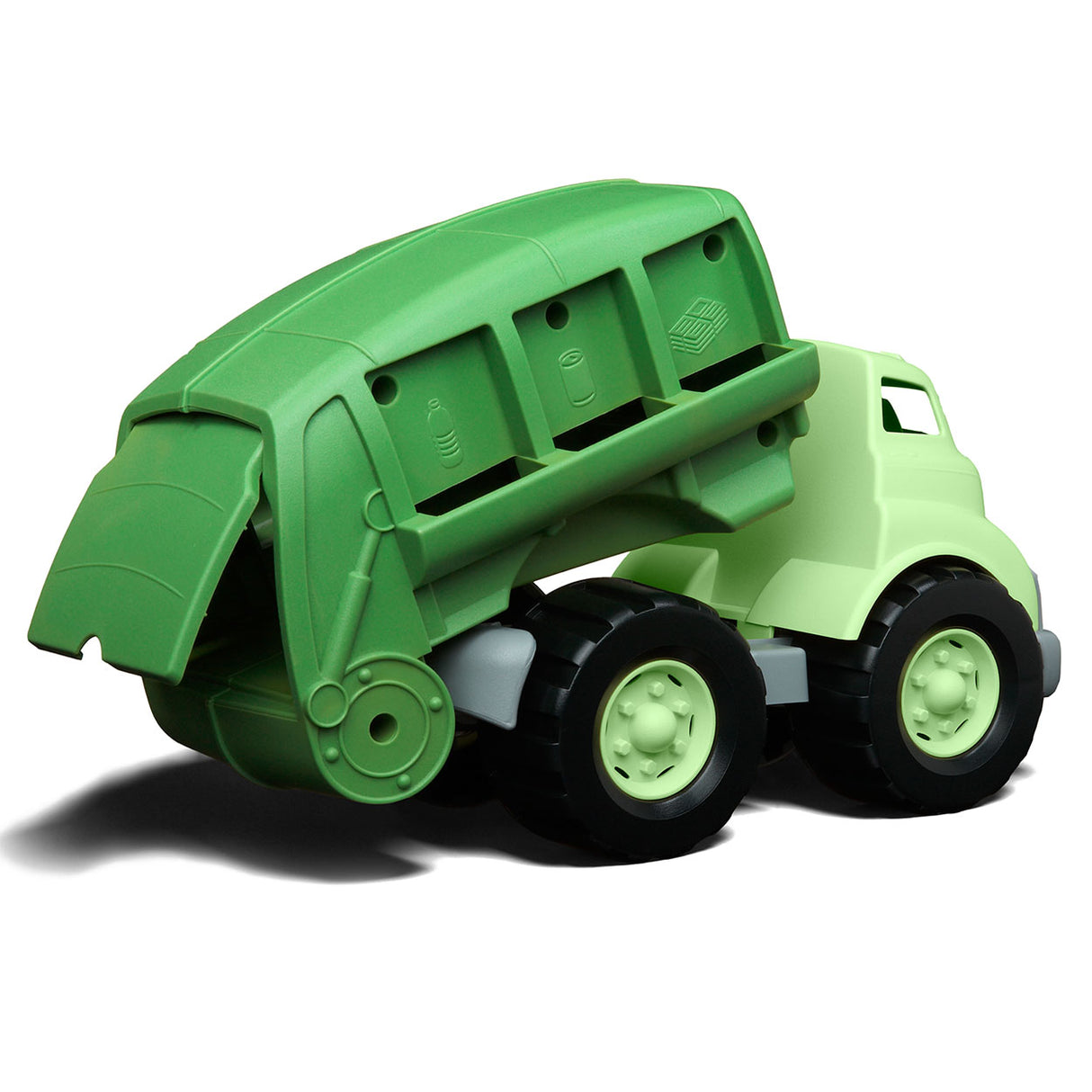 Grüner Spielzeug-Müllwagen