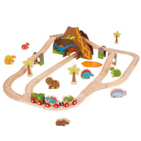 Bigjigs hölzerne Dino -Zug -Set, 49dlg.