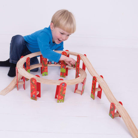 Bigjigs Holzschienen – Viadukt-Erweiterungsset, 27-tlg.