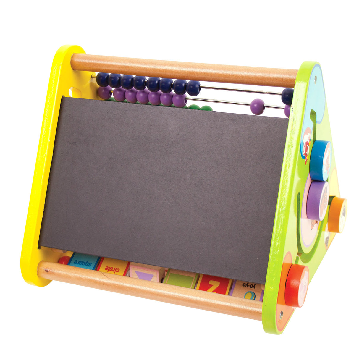 Bigjigs Spielzeugabakus mit Buchstaben und Tafel – grünes Spielzeug