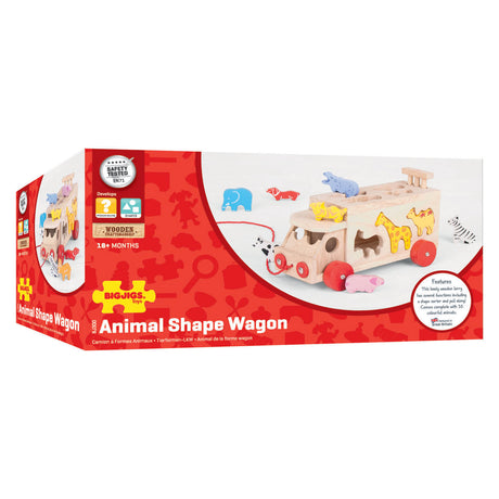 Bigjigs Kastenwagen in Holzform, 11-teilig.