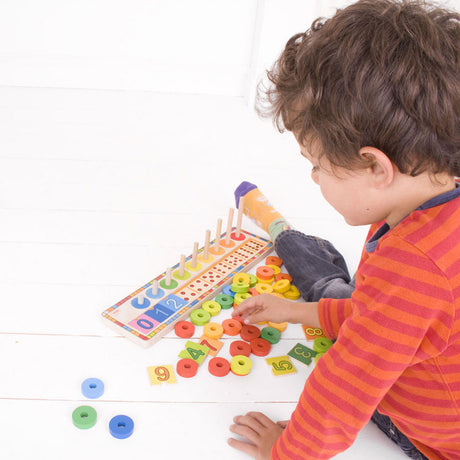 Bigjigs-Spielzeug zum Zählen lernen, Abakus – grünes Spielzeug